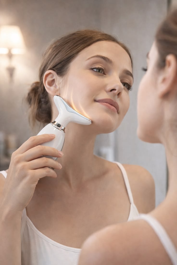 NeckEase™ EMS Neck Massager – Thermal Lifting, Microcurrent Wrinkle Remover & Tightening Device