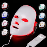 7-color LED photon face mask showing all light therapy modes