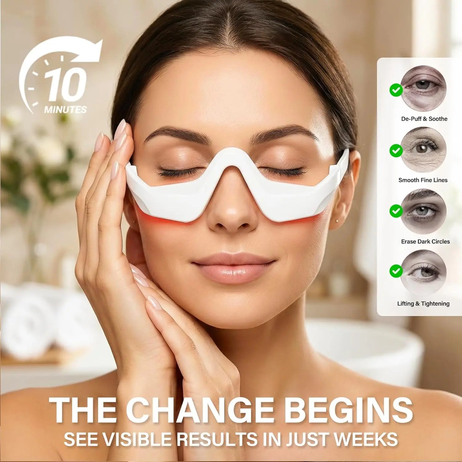 LumiEye™ Red Light Eye Massager – Eye Fatigue Relief Glasses with Under-Eye Therapy