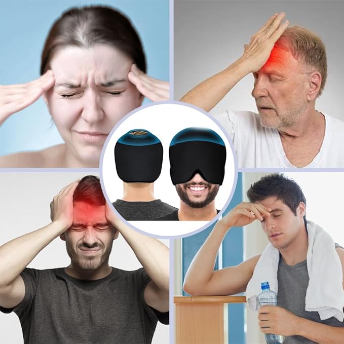 MigraineRelief™ Cooling Head Wrap – Ice Therapy Hat for Migraines, Headaches & Puffy Eyes