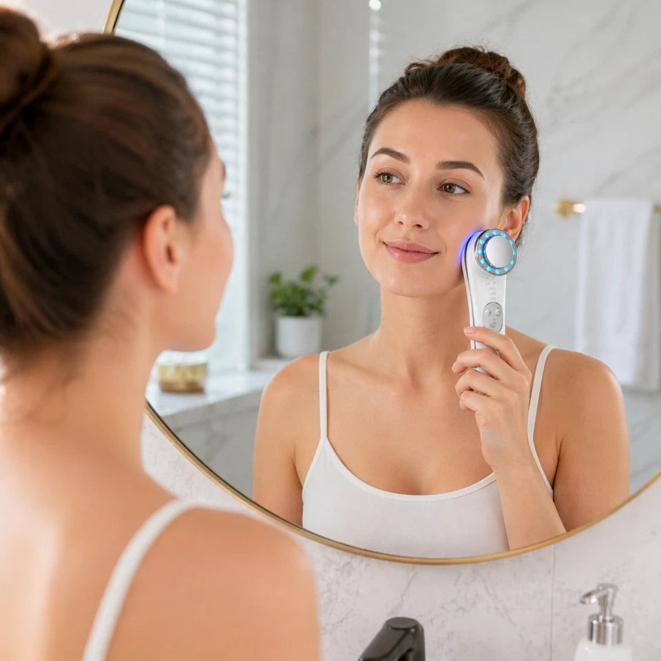 GlowLift™ 7-in-1 Facial Massager – Galvanic Skin Tightening, Face Lifting & High Frequency Beauty Device