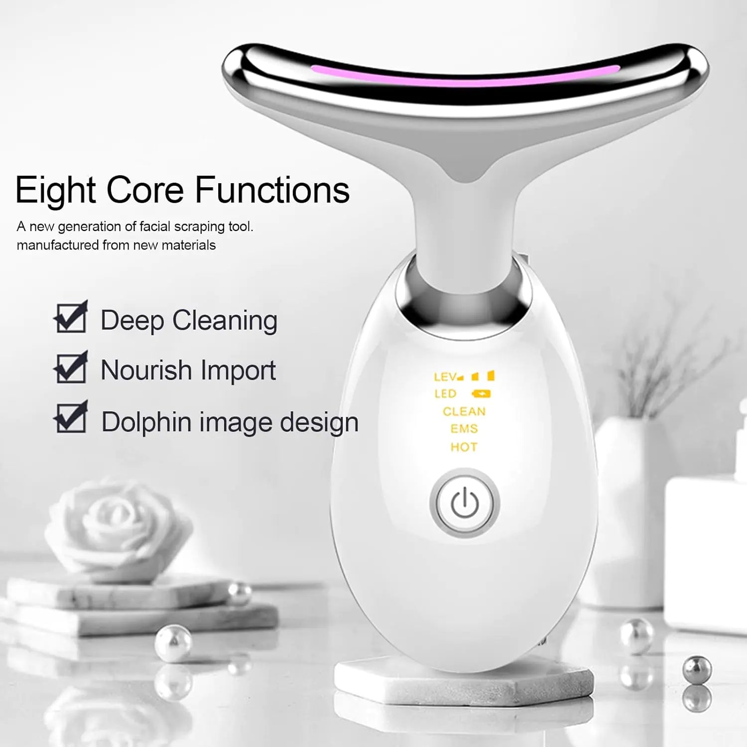 NeckEase™ EMS Neck Massager – Thermal Lifting, Microcurrent Wrinkle Remover & Tightening Device